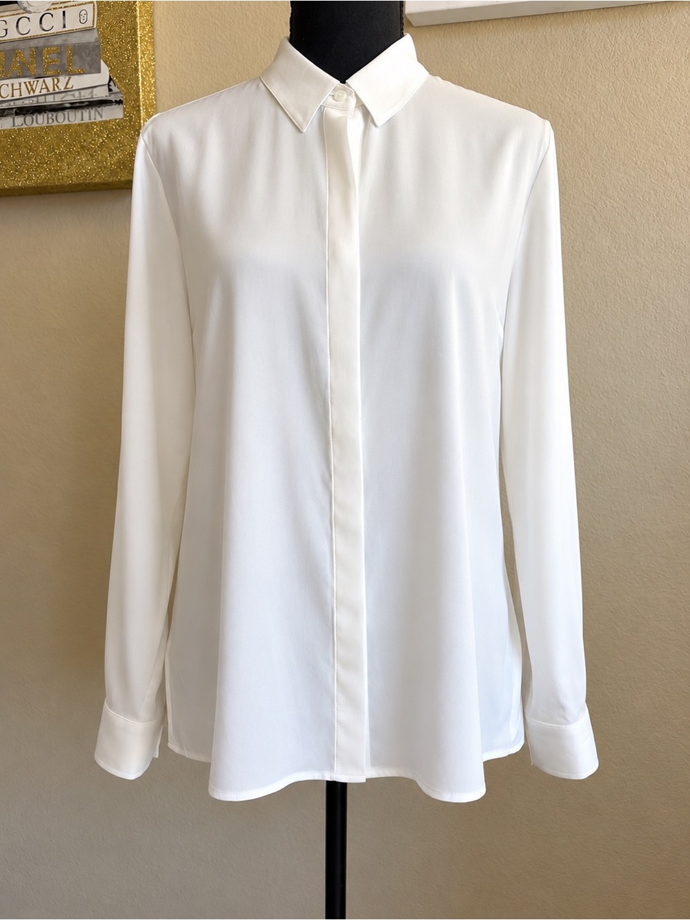 Express Portofino White Button Down Shirt Blouse M